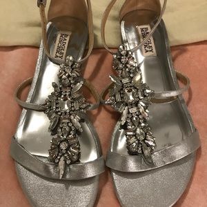 Badgley Mischka Silver Jewel Sandals US9 BNWOB